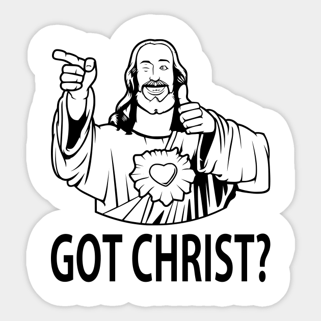 buddy christ Sticker by black and white prints